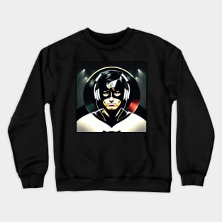 Unleash the Power: Superhero Soundscape Vinyl Record Artwork V Crewneck Sweatshirt